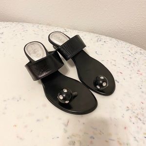 Vintage Zalo Ball Heel Leather Sandals